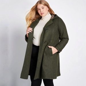 Modcloth Olive Green Pea Coat